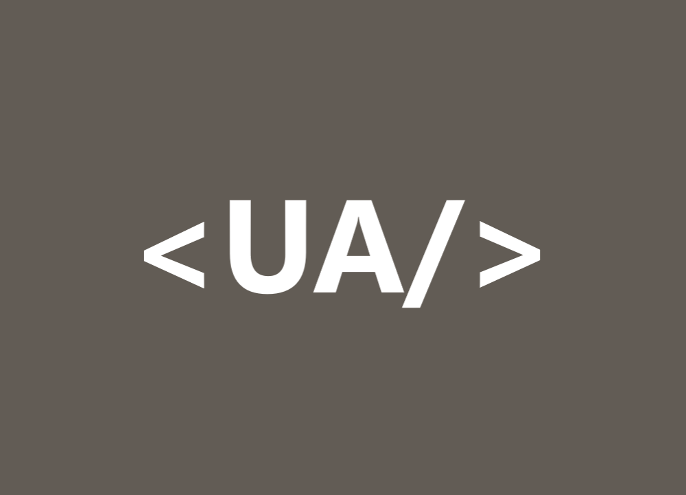 Letters UA on brown background